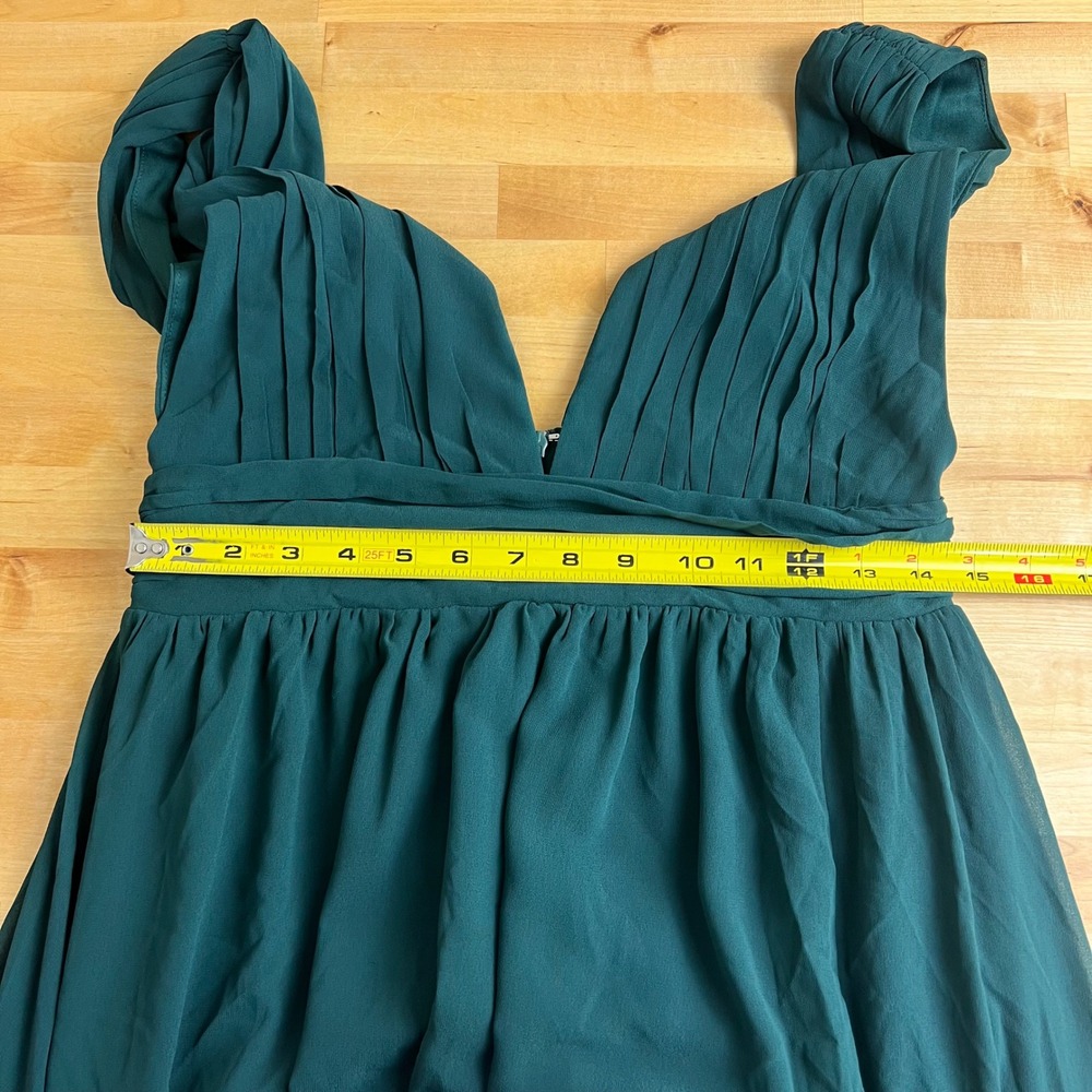 Lulus Maxi Dress Heavenly Hues Size Medium Dark Green New V-Neck Sleeveless - Picture 6 of 8